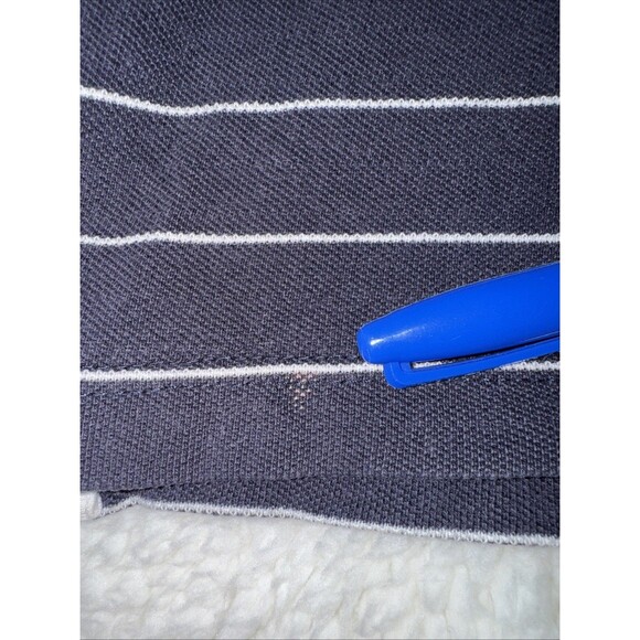 Chaps by Ralph Lauren Mens 2X Polo Shirt Blue Striped Short Sleeve Collared - Picture 6 of 7
